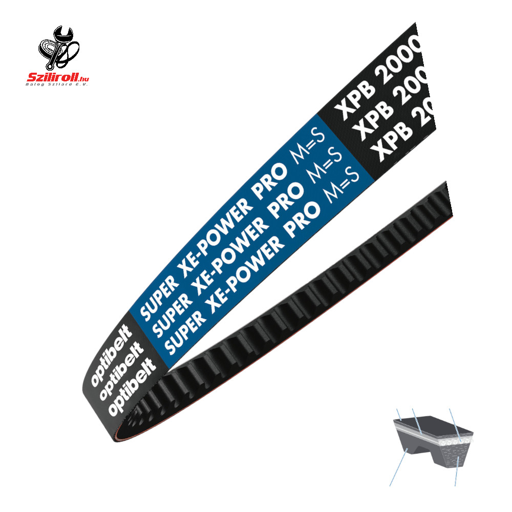 Optibelt vágott (fogazott) ékszíj XPB3550 Lp (Lw;Ld)